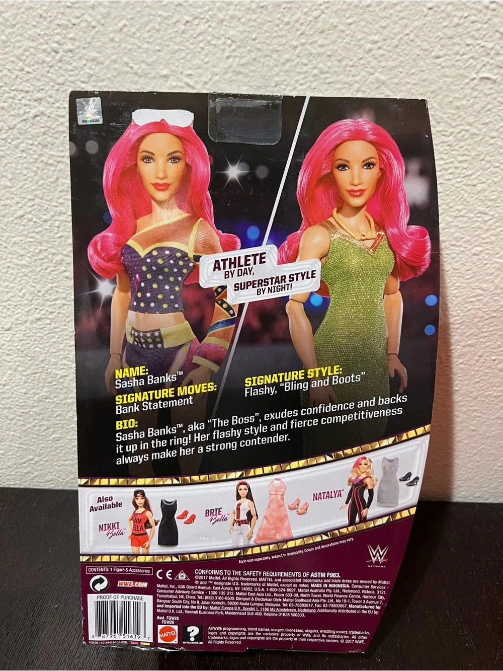 WWE Doll with Pink Hair & Purple Ring Outfit